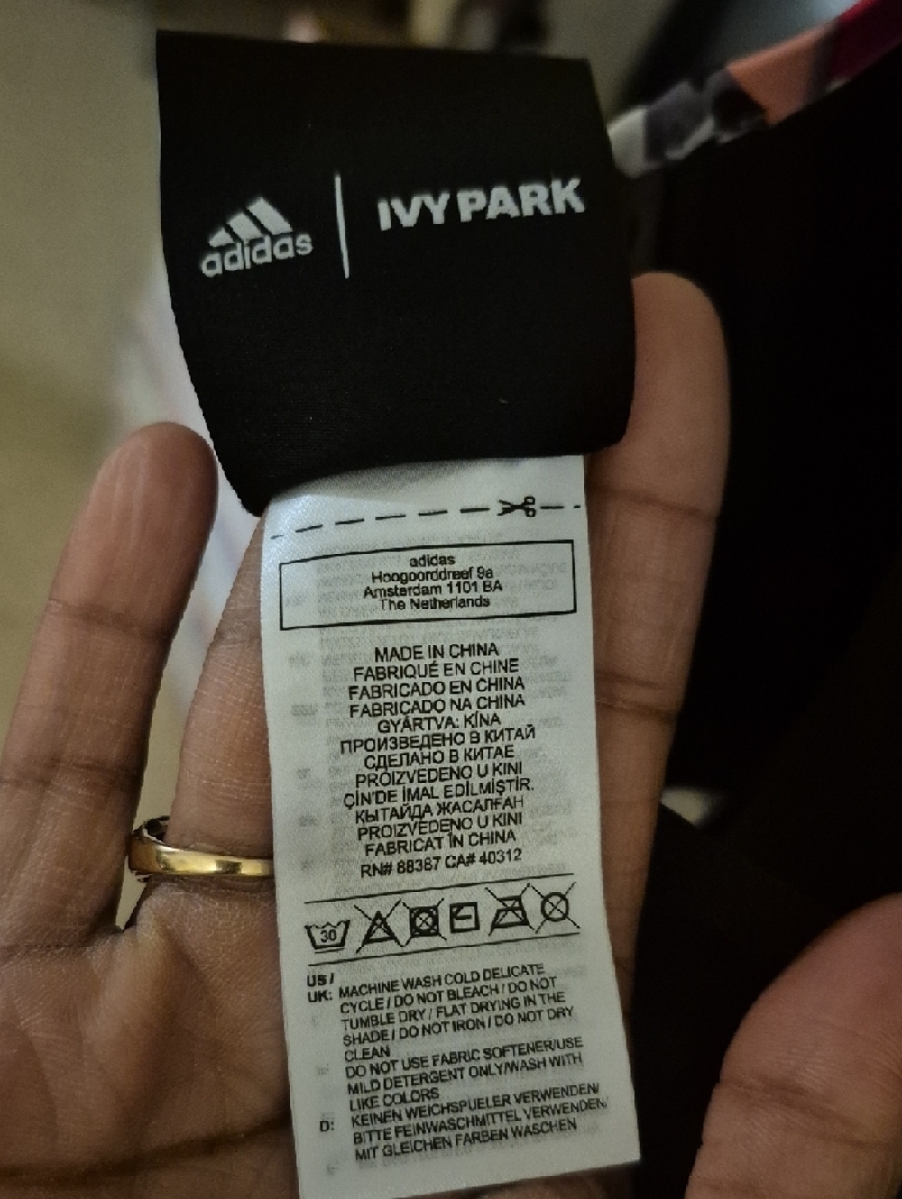 Ivy Park Adidas Multicolor Graphic Zip-Front Crop Top And Leggings - White Base - Picture 4 of 6